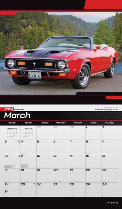 2024 Mustang Large Wall Calendar