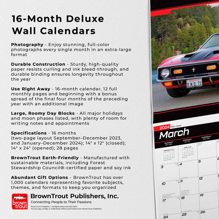 2024 Mustang Large Wall Calendar