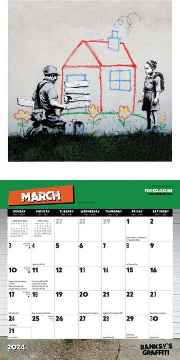 2024 Banksy's Graffiti Mini Wall Calendar