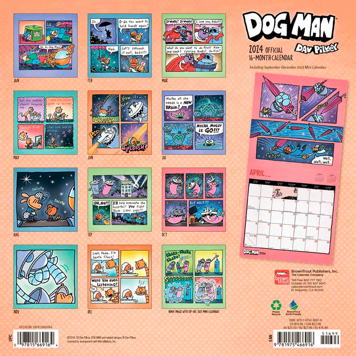 2024 Dog Man Wall Calendar
