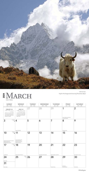 2024 Himalayas Wall Calendar