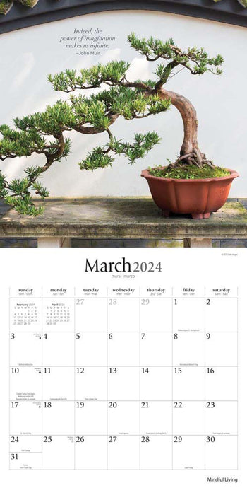 2024 Mindful Living Wall Calendar