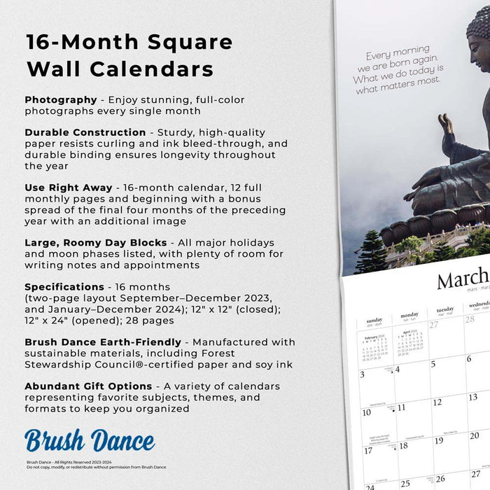 2024 Timeless Buddha Wall Calendar