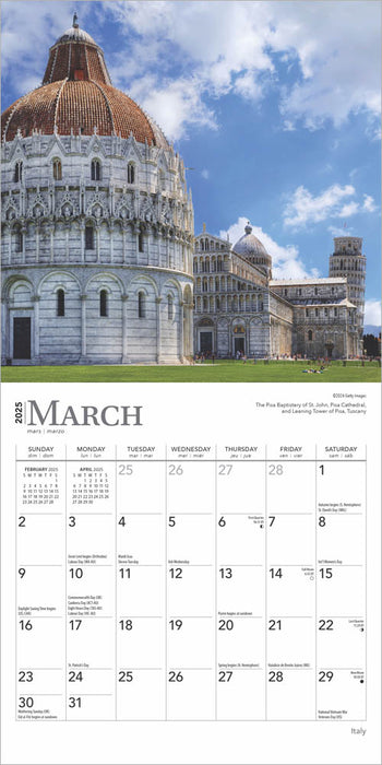 2025 Italy Mini Wall Calendar by  BrownTrout Publishers Inc from Calendar Club