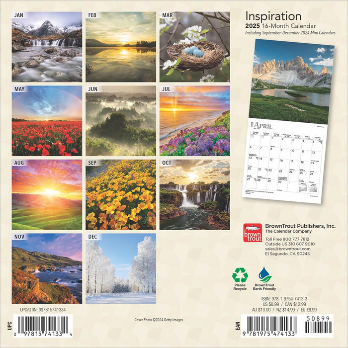 2025 Inspiration Mini Wall Calendar by  BrownTrout Publishers Inc from Calendar Club