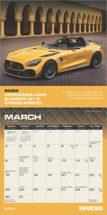 2025 Supercars Mini Motor Club Mini Wall Calendar by  BrownTrout Publishers Inc from Calendar Club