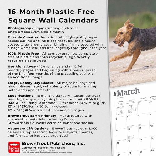 2025 Airedale Terriers Wall Calendar