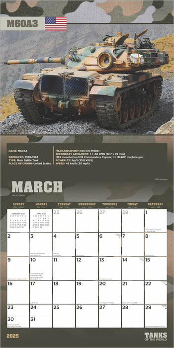 2025 Tanks of the World Wall Calendar (Online Exclusive) by  BrownTrout Publishers Inc from Calendar Club