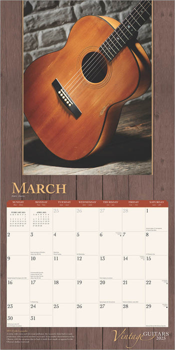 2025 Vintage Guitars Wall Calendar by  BrownTrout Publishers Inc from Calendar Club