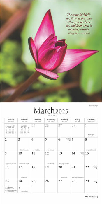 2025 Mindful Living: Brush Dance Mini Wall Calendar by  BrownTrout Publishers Inc from Calendar Club