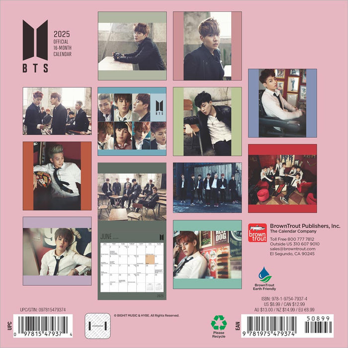 2025 BTS Mini Wall Calendar by  BrownTrout Publishers Inc from Calendar Club