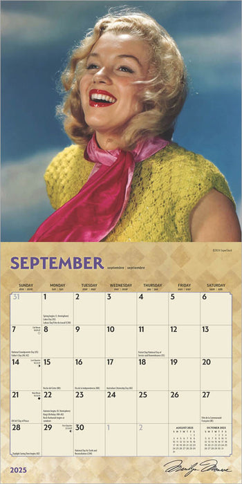 2025 Marilyn Monroe Mini Wall Calendar by  BrownTrout Publishers Inc from Calendar Club