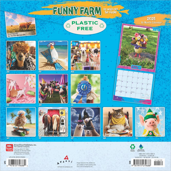 2025 Avanti Funny Farm Wall Calendar
