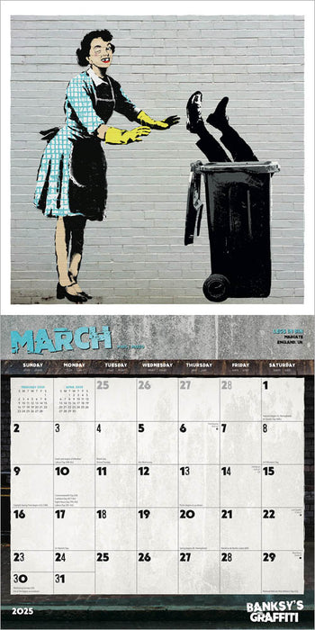 2025 Banksy's Graffiti Wall Calendar by  BrownTrout Publishers Inc from Calendar Club