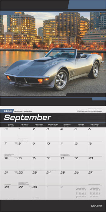 2025 Corvette Wall Calendar by  BrownTrout Publishers Inc from Calendar Club
