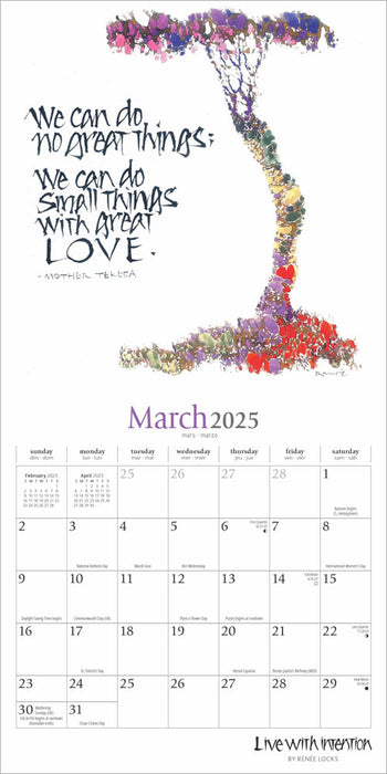 2025 Live with Intention: Brush Dance Mini Wall Calendar by  BrownTrout Publishers Inc from Calendar Club