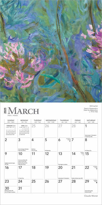 2025 Claude Monet Mini Wall Calendar by  BrownTrout Publishers Inc from Calendar Club