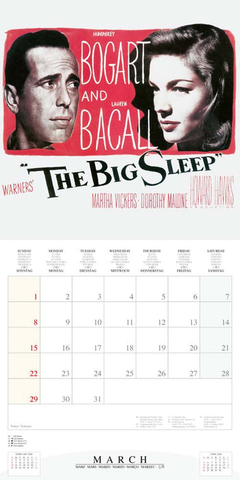 Cinema Noir 2026 Square Wall Calendar