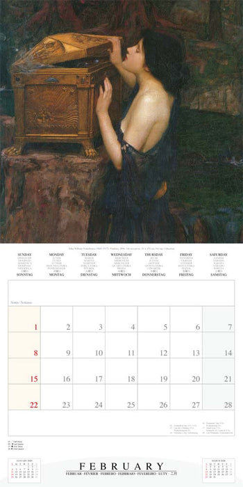 Pre Raphaelites 2026 Square Wall Calendar