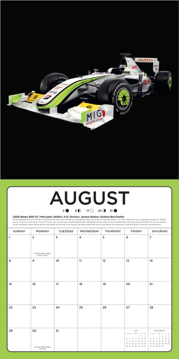The Art of Formula ONE RaceCar 2027 Square Wall Calendar