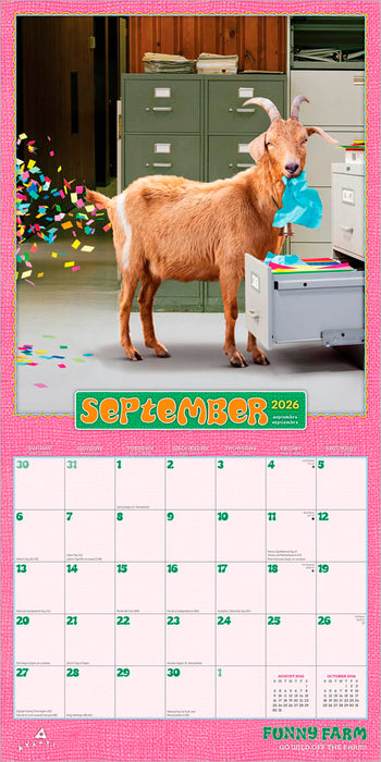 Avanti Funny Farm 2026 Square Wall Calendar