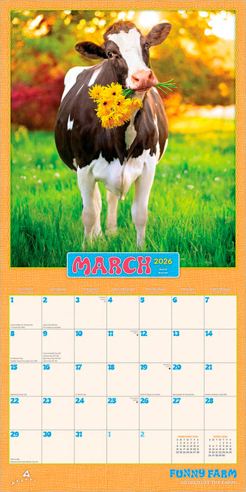 Avanti Funny Farm 2026 Square Wall Calendar