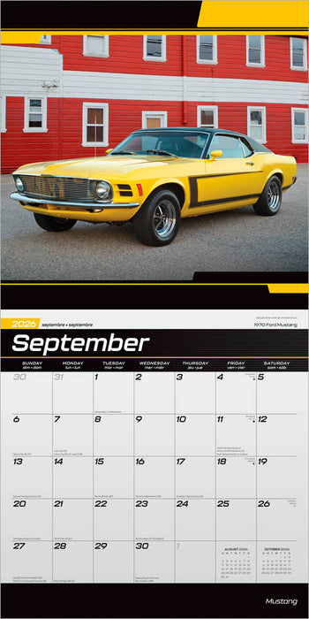 Ford Mustang 2026 Square Wall Calendar