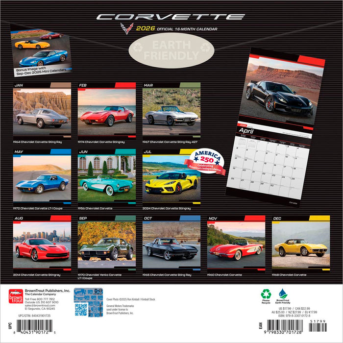 Corvette 2026 Square Wall Calendar