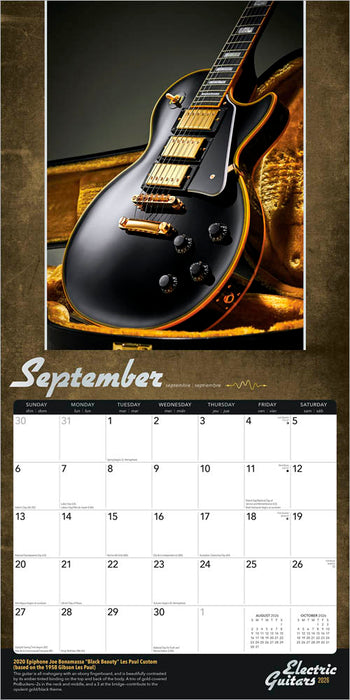 Electric Guitars 2026 Square Wall Calendar