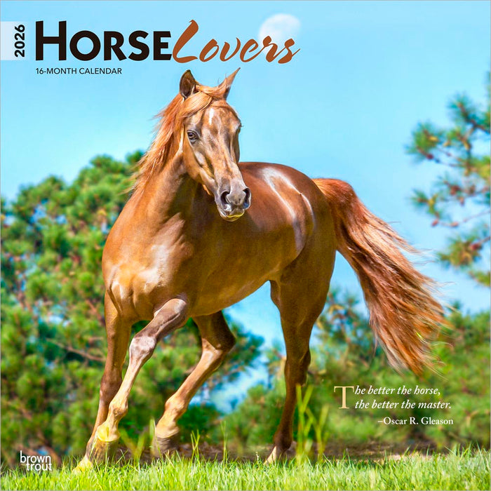Horse Lovers 2026 Square Wall Calendar