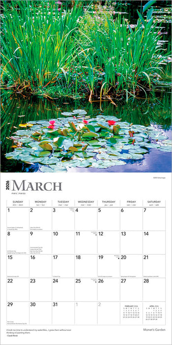 Monet's Garden 2026 Square Wall Calendar