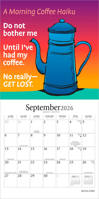 But First Coffee 2026 Mini Wall Calendar