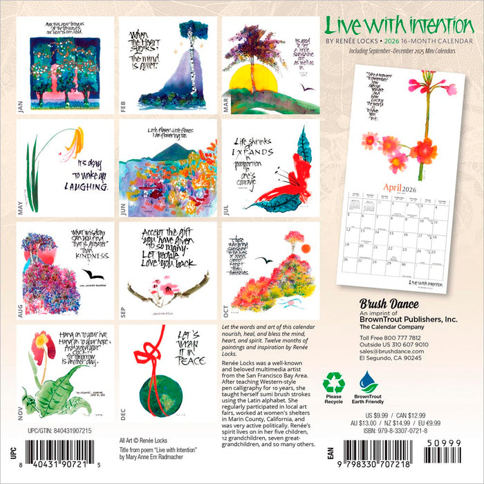 Live with Intention 2026 Mini Wall Calendar