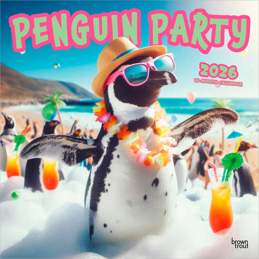 Penguin Party 2026 Square Wall Calendar