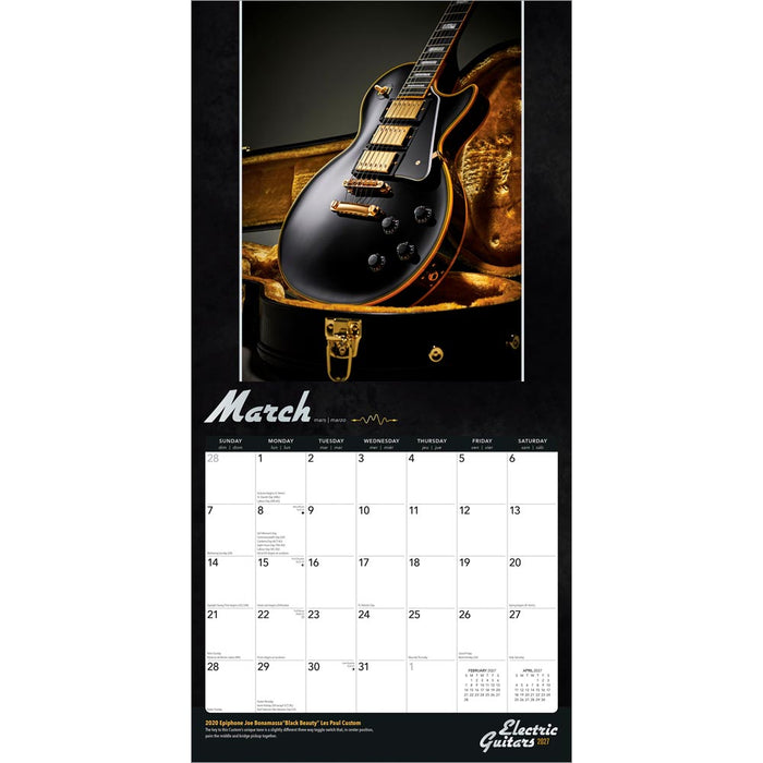 Electric Guitars 2027 Square Wall Calendar