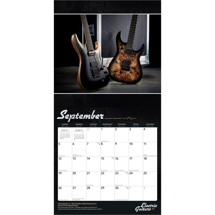Electric Guitars 2027 Square Wall Calendar