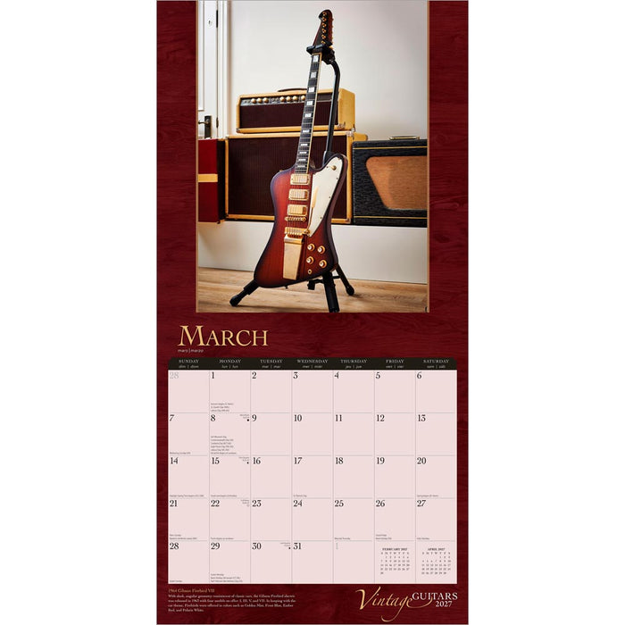 Vintage Guitars 2027 Square Wall Calendar