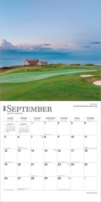 Golf Courses 2027 Square Wall Calendar