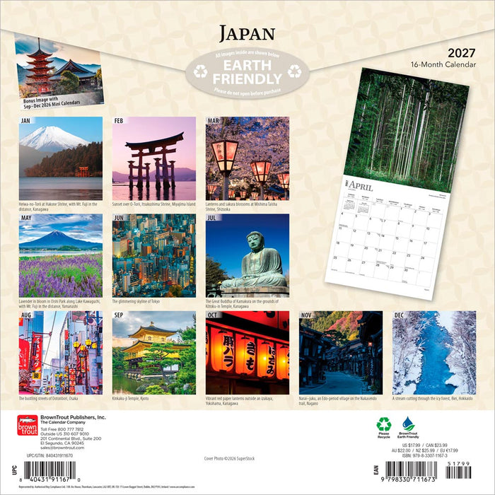 Japan 2027 Square Wall Calendar