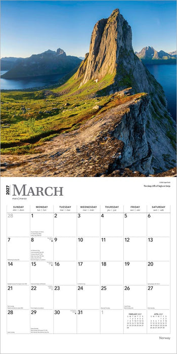 Norway 2027 Square Wall Calendar