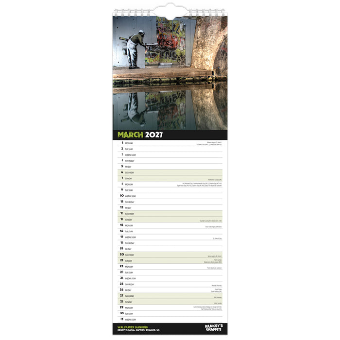 Banksy s Graffiti 2027 Slimline Wall Calendar