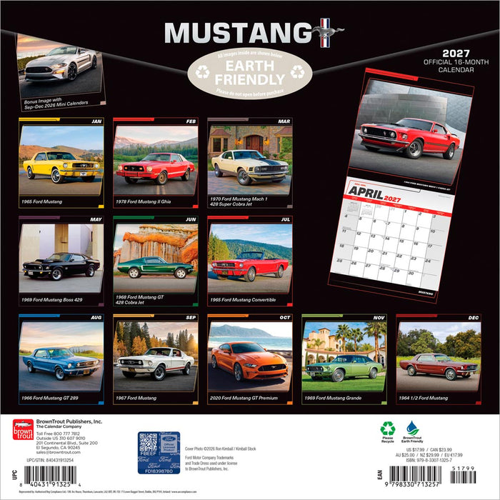 Ford Mustang 2027 Square Wall Calendar