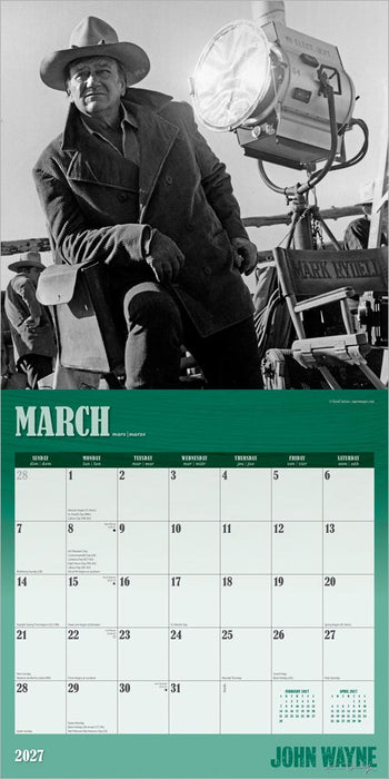 John Wayne 2027 Square Wall Calendar