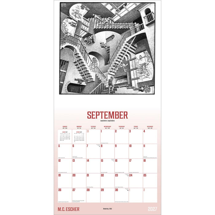 M C Escher 2027 Square Wall Calendar