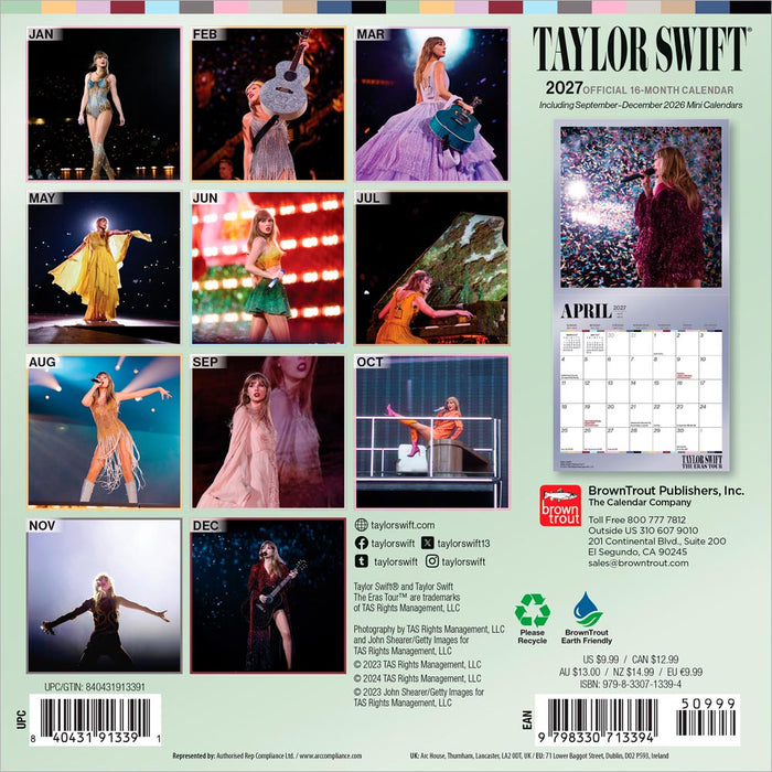 Taylor Swift 2027 Mini Wall Calendar