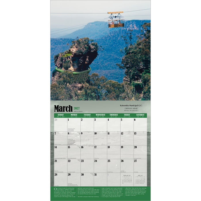 World's Toughest Golf Holes 2027 Square Wall Calendar