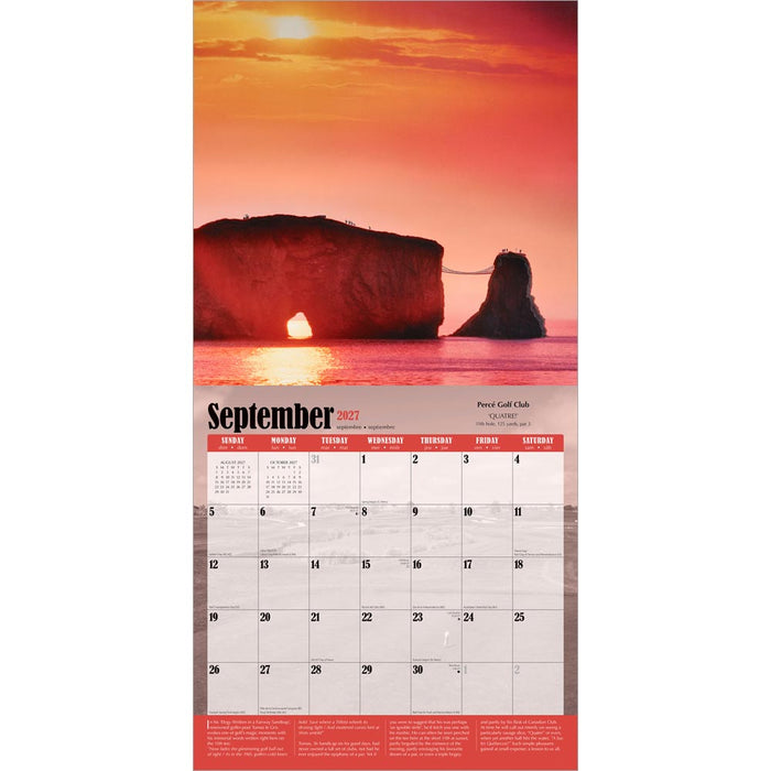 World's Toughest Golf Holes 2027 Square Wall Calendar