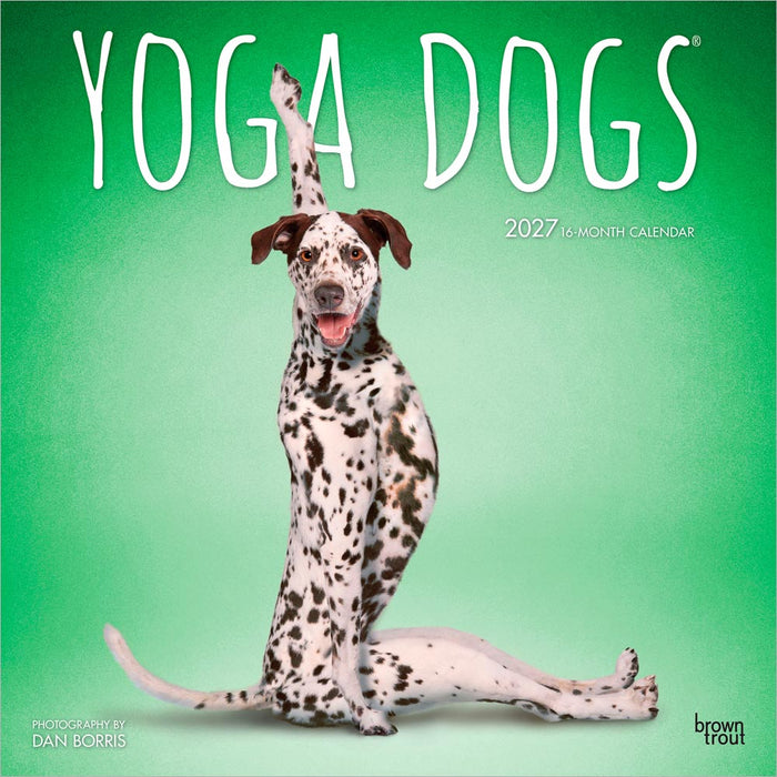 Yoga Dogs 2027 Square Wall Calendar