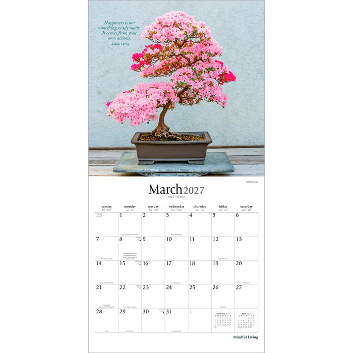 Mindful Living 2027 Square Wall Calendar
