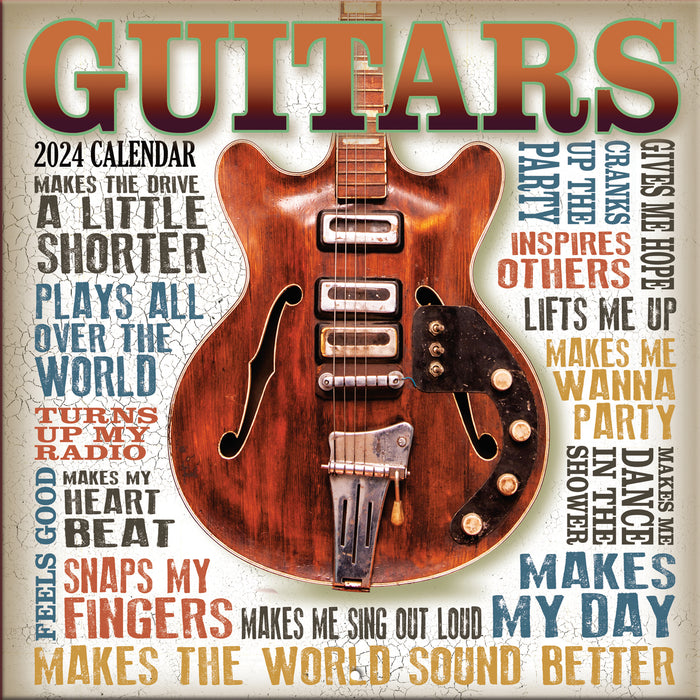 2024 Guitars Mini Wall Calendar